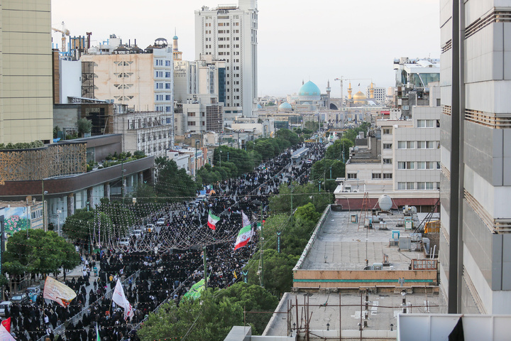 اجتماع مردم مشهد در پی شهادت رئیس‌جمهور + تصاویر