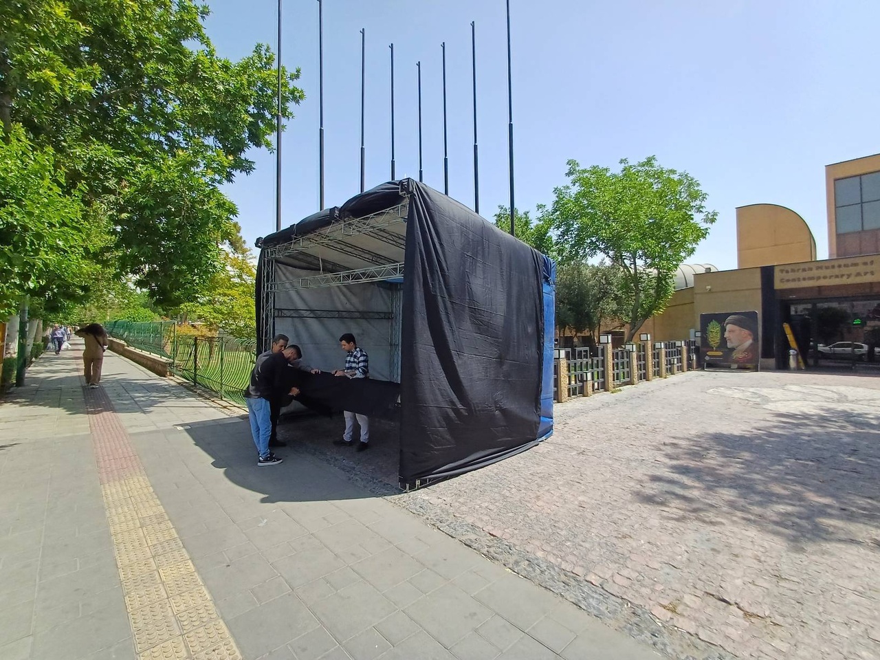 برپایی موکب برای مراسم تشییع پیکر رئیسجمهور