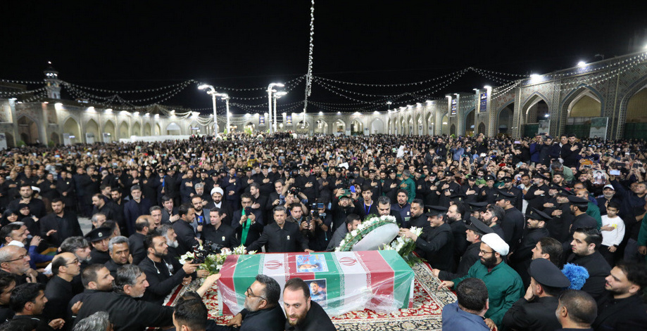 وداع با پیکر شهید امیرعبداللهیان در حرم مطهر رضوی + تصاویر