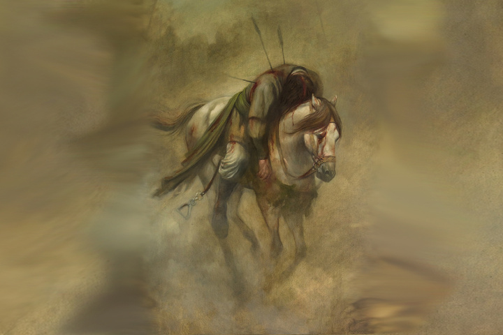 و حسین- رضی‌الله عنه- جان تسلیم کرد