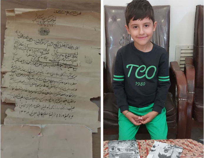 اهدای سند تاریخی ۱۱۰ ساله به کتابخانه رضوی توسط کودک ۶ ساله!