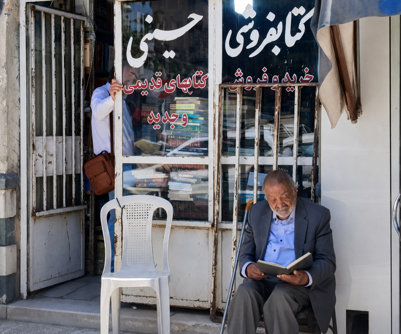 پیرمردی که با کتابها نفس میکشد پیرمردی که با کتابها نفس میکشد