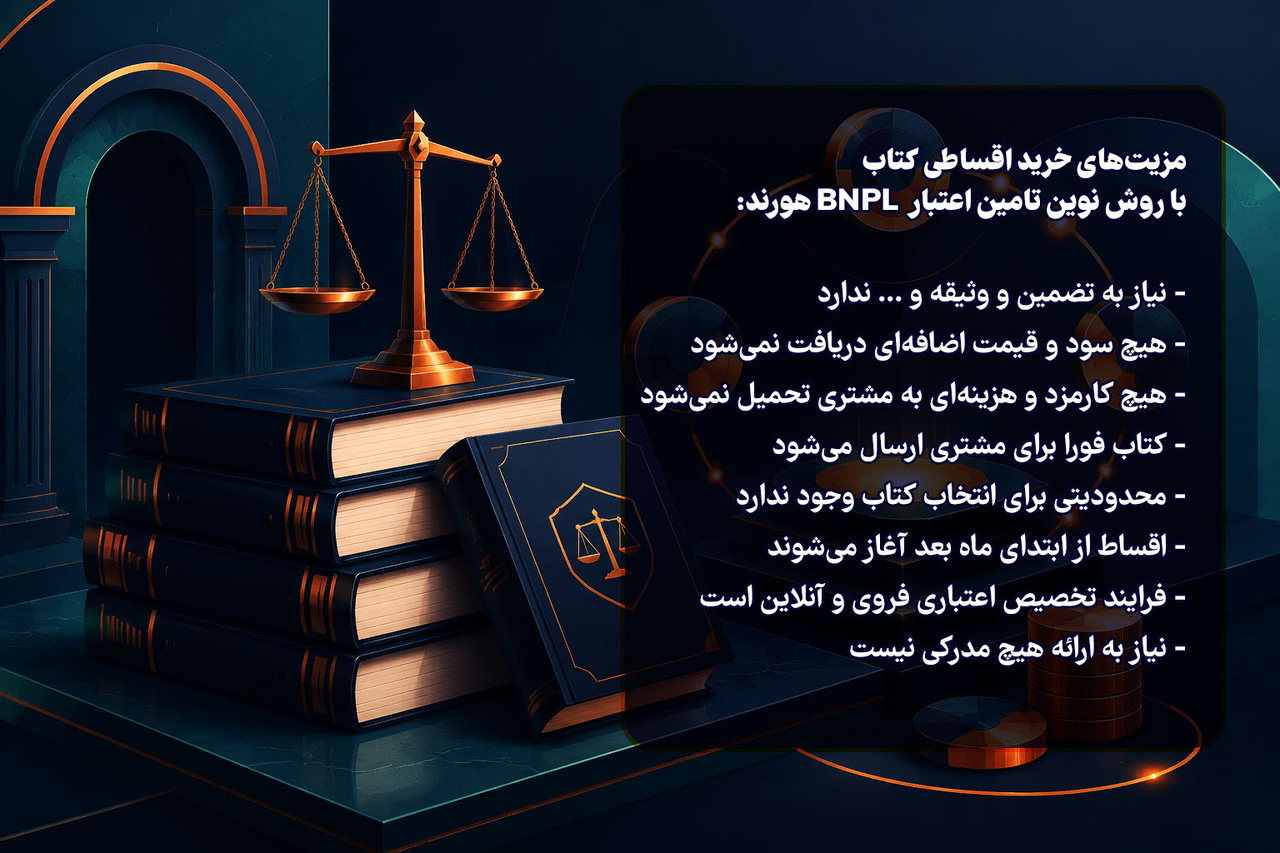 فروش قسطی کتاب حقوقی مبتنی بر شیوه نوین اعتباری BNPL