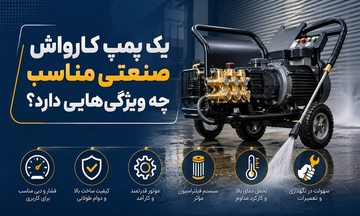 پمپ کارواش صنعتی مناسب چه ویژگی‌هایی دارد؟ از انتخاب برند تا خرید اقساطی