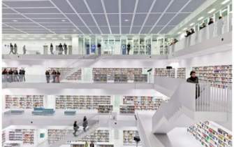 معماری خاص کتابخانه مرکزی اشتوتگارت آلمان +تصاویر