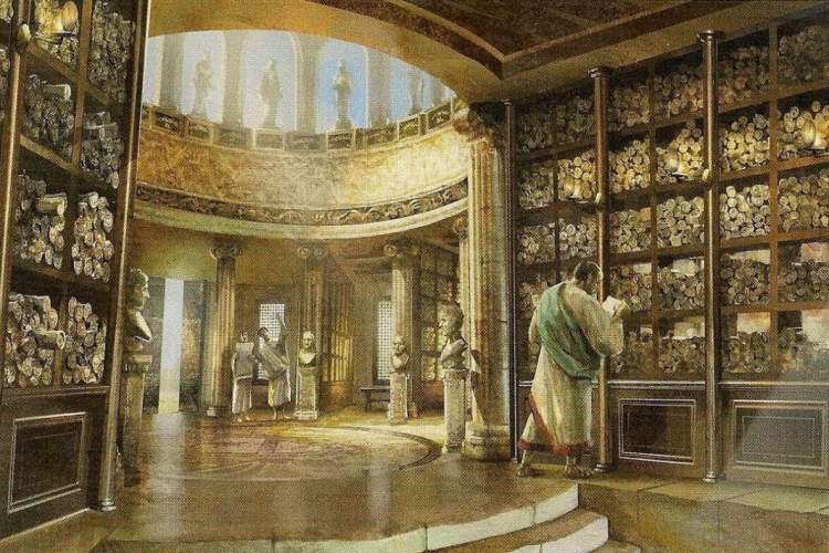 آتش سوزی کتابخانه‌ای که منجر به از دست رفتن بخش زیادی از میراث دانش در یونان و رُم باستان شد