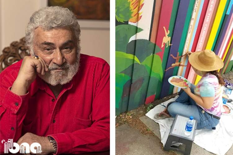 نقاشی کتاب «حماسه گوراوغلو و قیراتم» بر دیواری در مینیاپولیس آمریکا